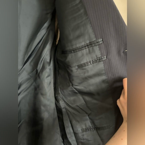 Corneliani Navy Striped 3-Button 100% Extrafine Virgin Wool Sports Coat - Picture 8 of 12